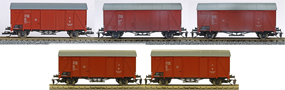 [Soupravy] → [Nákladní] → S300: set pěti krytých nákladních vozů