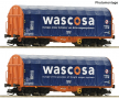 [Soupravy] → [Nákladní] → 6680006: set dvou plošinových vozů s odsuvnou plachtou „Wascosa“