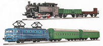 [Program „Start“] → [Soupravy] → 1990: dvojitý set parní lokomotivy s osobním vlakem a elektrické lokomotivy 