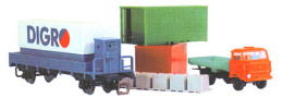 [Program „Start“] → [Nákladní vozy] → 500879: modrý s brzdařskou budkou, kontejnery a nákladním automobilem IFA
