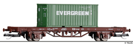 [Program „Start“] → [Nákladní vozy] → 17482: plošinový vůz červenohnědý s nákladem 1x 20′ kontejneru „EVERGREEN“